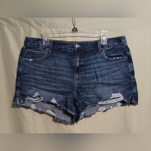 Aerie American Eagle Daydream Dark Blue Distressed Jean Shorts